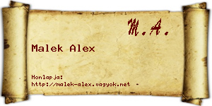 Malek Alex névjegykártya